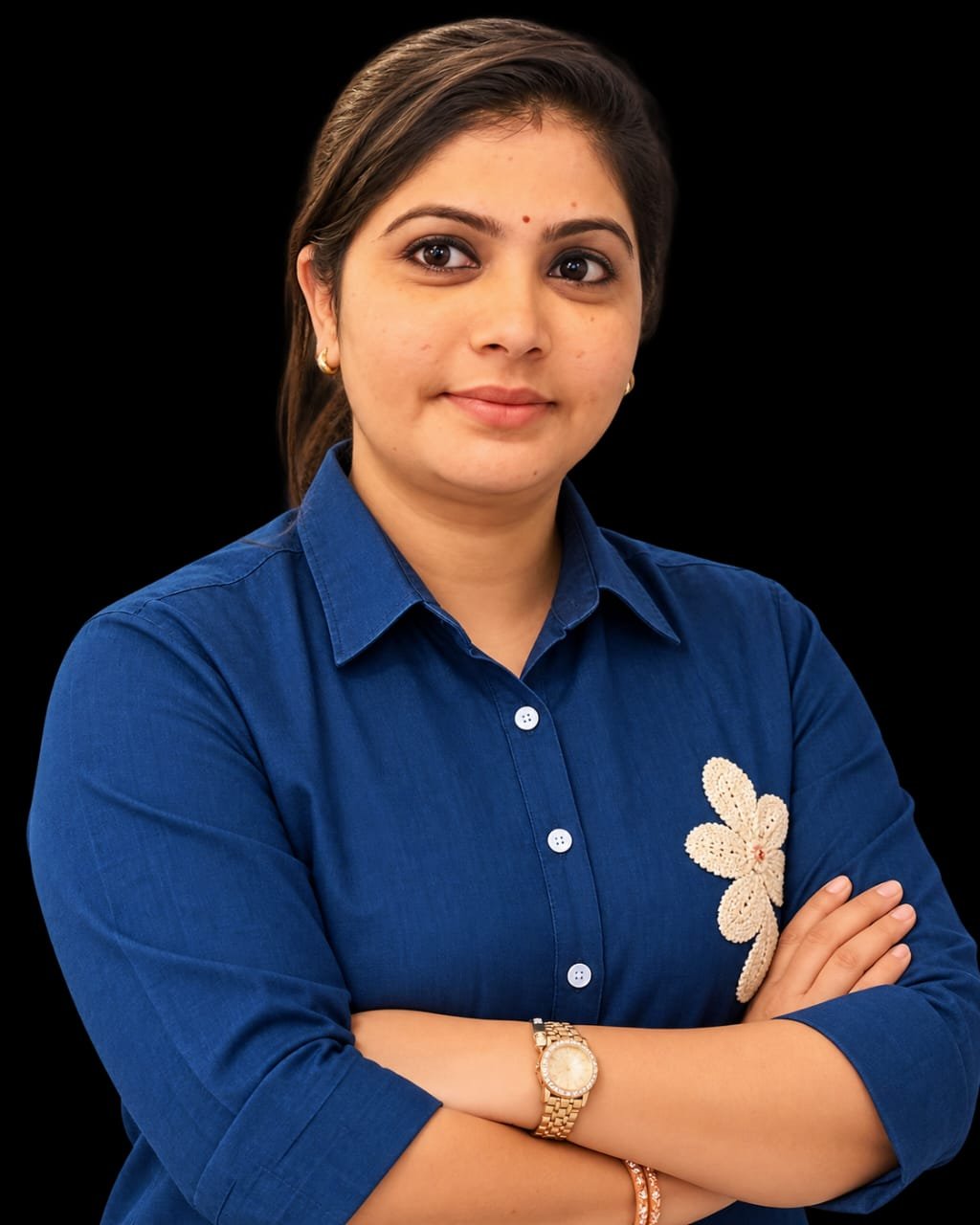 Maa Ki Chai co-founder wearing a blue shirt