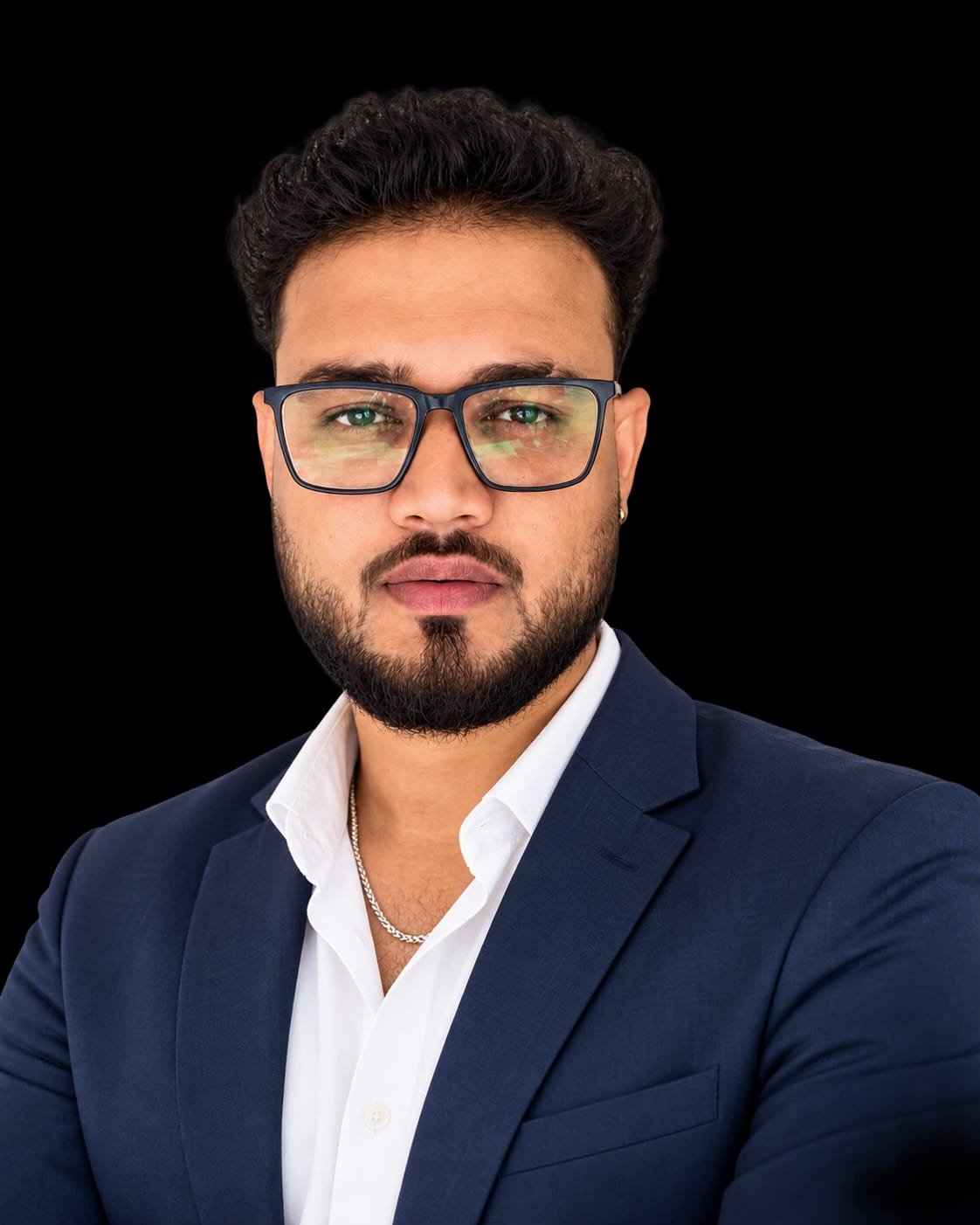 Maa Ki Chai co-founder wearing a navy suit
